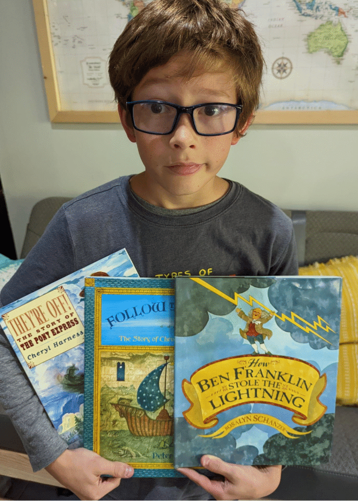 Is Kindergarten too young to use an American History Curriculum in your homeschool? Not when you use something as great as Rabbit Trails through History! #kindergartencurriculum #kindergartenhistory #RabbitTrailsHomeschool